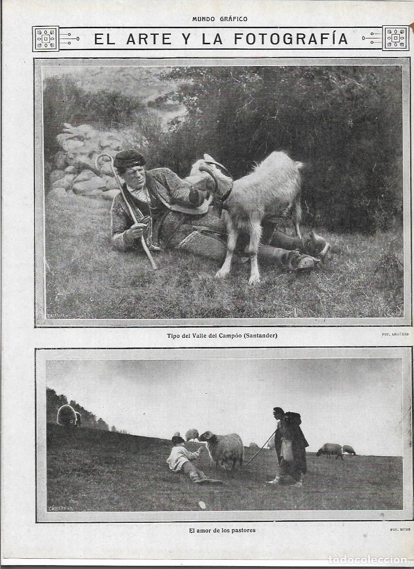Collezionismo: A&Ntilde;O 1913 RECORTE PRENSA ARTE Y FOTOGRAFIA VALLE DEL CAMPOO SANTANDER TIPOS PASTOR PASTORES OVEJAS