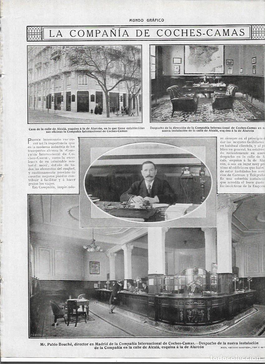 Collecting paper: A&Ntilde;O 1913 RECORTE PRENSA COMPA&Ntilde;IA DE COCHES CAMAS MADRID PABLO BOUCHE EDIFICIO CALLE ALCALA