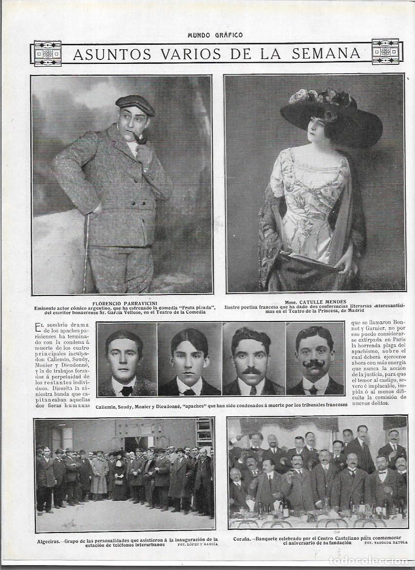 Coleccionismo: A&Ntilde;O 1913 RECORTE PRENSA ALGECIRAS INAUGURACION ESTACION DE TELEFONO INTERURBANO PERSONALIDADES