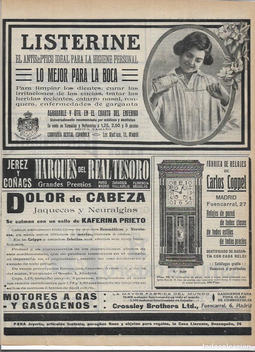 Coleccionismo: A&Ntilde;O 1913 RECORTE PRENSA PUBLICIDAD LISTERINE ANTISEPTICO BUCAL HIGINE LIMPIEZA DIENTES ENCIAS