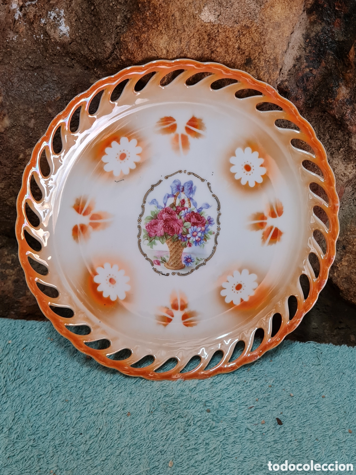 Coleccionismo: Gran plato antiguo calado - Foto 2