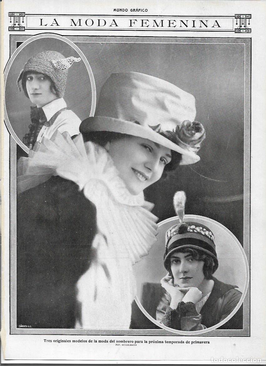 Colecionismo: A&Ntilde;O 1913 RECORTE PRENSA MUJER MODA FEMENINA SOMBREROS DE PRIMAVERA