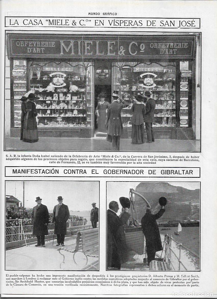 Colecionismo: A&Ntilde;O 1913 RECORTE PRENSA ORFEBRERIA DE ARTE CASA MIELE MADRID LA INFANTA ISABEL SALIENDO DE LA TIENDA