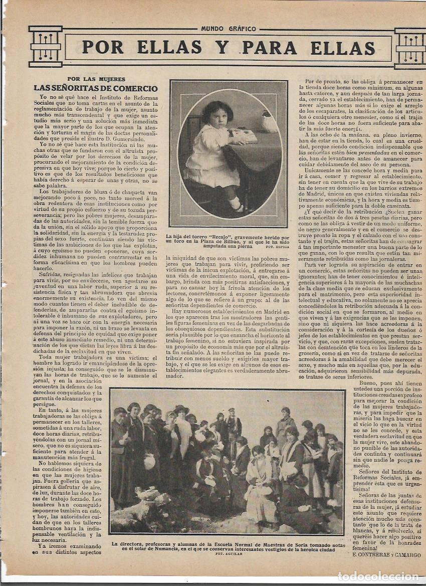 Collecting paper: A&Ntilde;O 1913 RECORTE PRENSA SORIA PROFESORES ALUMNAS ESCUELA DE MAESTRAS EN EL SOLAR DE NUMANCIA