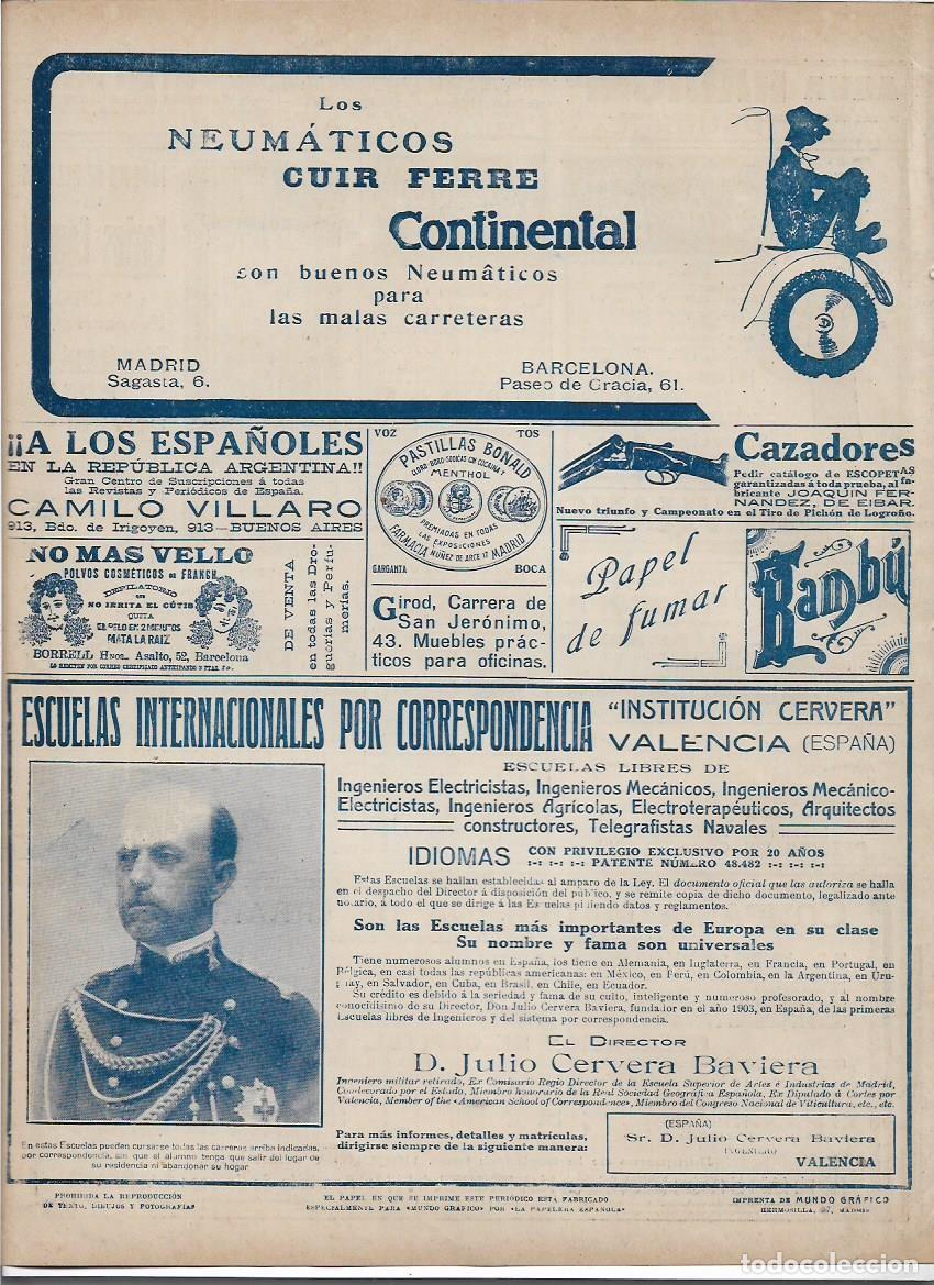 Colecionismo: A&Ntilde;O 1913 RECORTE PRENSA PUBLICIDAD NEUMATICOS CONTINENTAL RUEDAS COCHES AUTOMOVIL