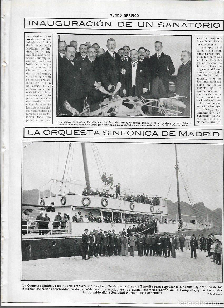 Collezionismo: A&Ntilde;O 1913 RECORTE PRENSA CHAMARTIN MADRID INAUGURACION SANATORIO DE UROLOGIA DR RAFAEL MOLLA
