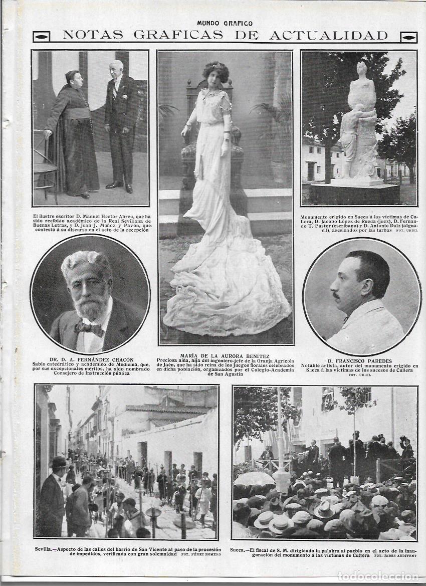 Collezionismo: A&Ntilde;O 1913 RECORTE PRENSA JAEN MARIA DE LA AURORA BENITEZ REINA DE LOS JUEGOS FLORALES