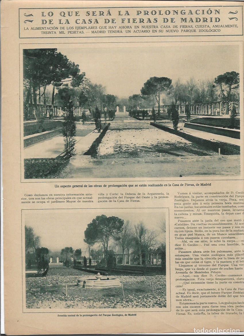Collezionismo: A&Ntilde;O 1928 RECORTE PRENSA MADRID PARQUE DE FIERAS ZOO ZOOLOGICO CASA DE FIERAS ANIMALES