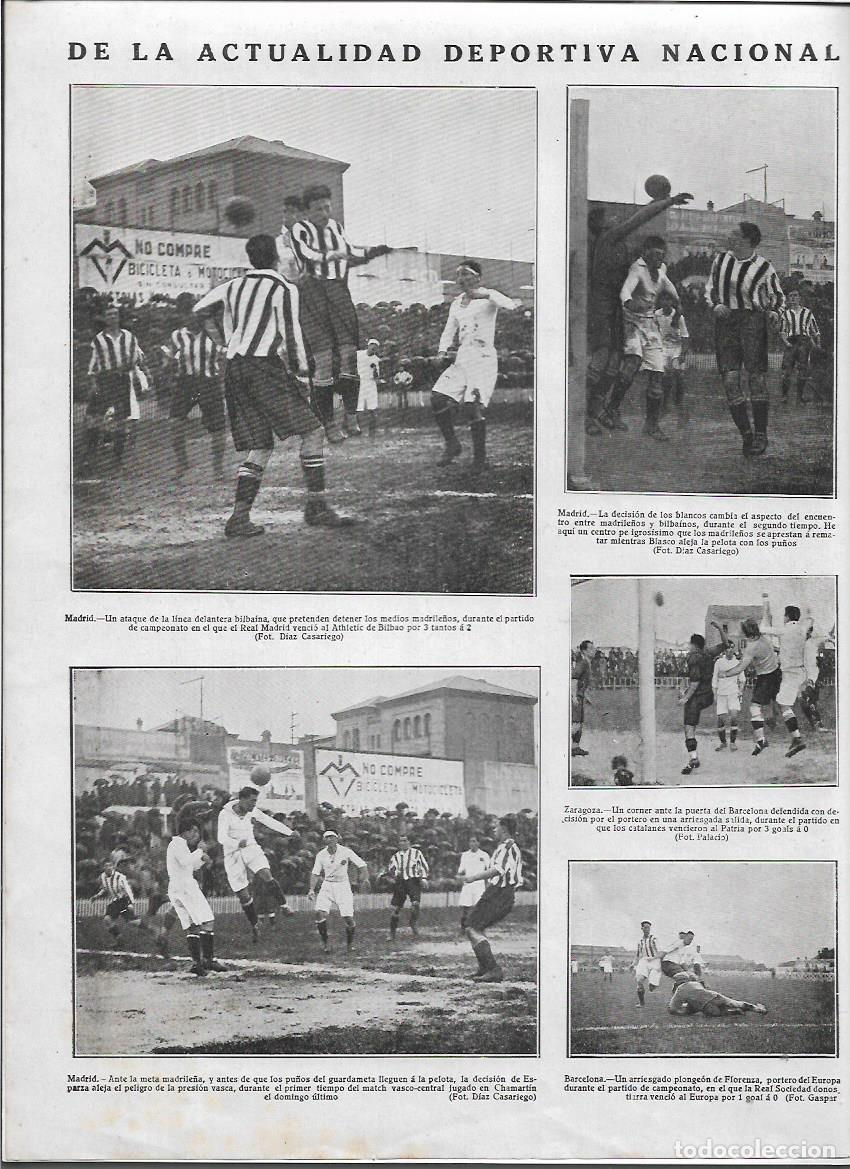 Coleccionismo: A&Ntilde;O 1928 RECORTE PRENSA CHAMARTIN FUTBOL REAL MADRID ATHLETIC BILBAO ESPARZA BLASCO