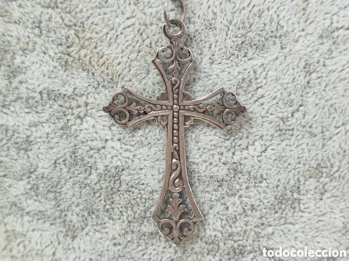Coleccionismo: ROSARIO GRANDE DE PLATA 44 CM - Foto 2