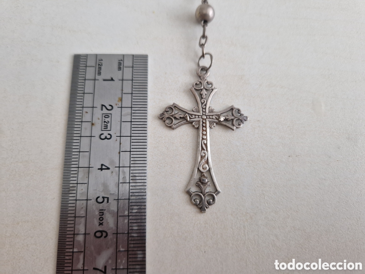 Coleccionismo: ROSARIO GRANDE DE PLATA 44 CM - Foto 10