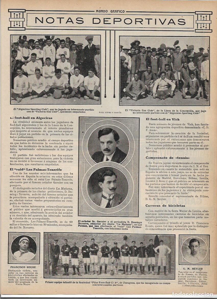 Collectionnisme: A&Ntilde;O 1913 RECORTE PRENSA DEPORTES FUTBOL PRIMER EQUIPO INFANTIL PILAR FOOT-BALL CLUB DE ZARAGOZA