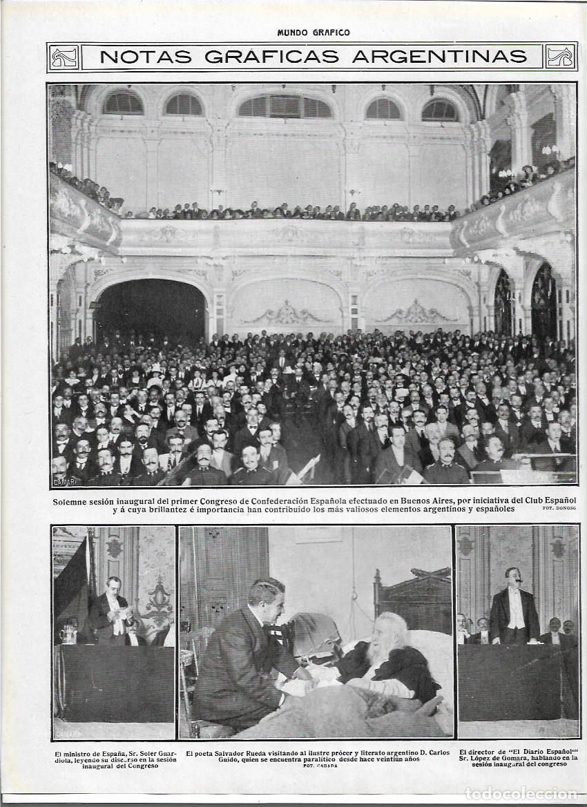 Collectionnisme: A&Ntilde;O 1913 RECORTE PRENS ARGENTINA VISITA DEL POETA SALVADOR RUEDA A ESCRITOR CARLOS GUIDO PARALITICO