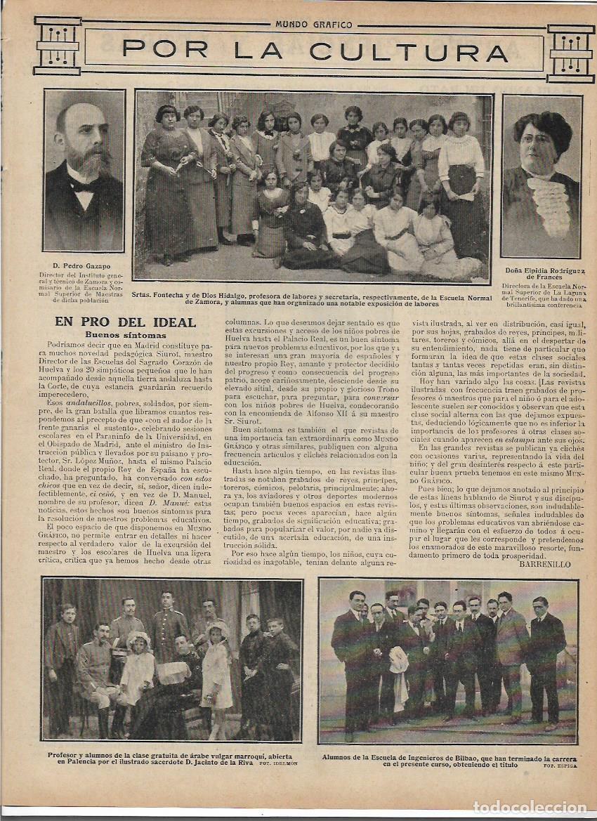 Collectionnisme: A&Ntilde;O 1913 RECORTE PRENSA PALENCIA JACINTO DE LA RIVA ALUMNOS CLASE GRATUITA DE ARABE VULGAR MARROQUI
