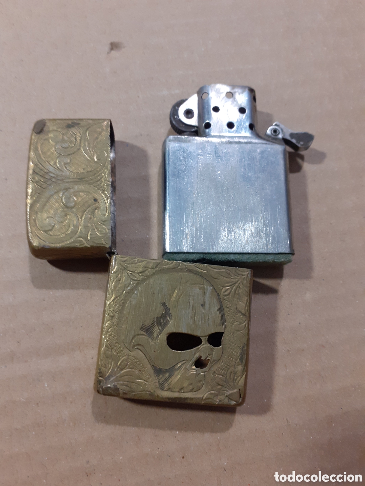 Coleccionismo: Zippo. Grabado con cr&aacute;neo. - Foto 5