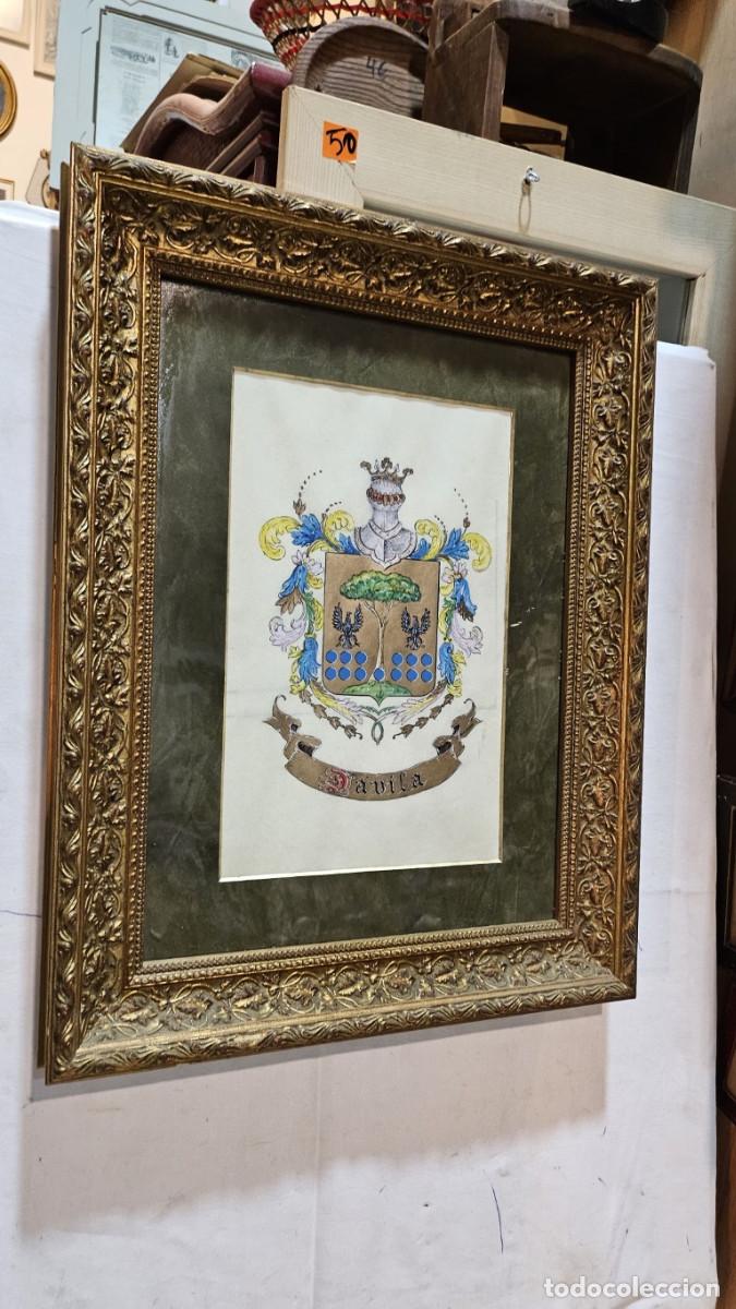 Coleccionismo: cuadro con escudos familiar - Foto 1