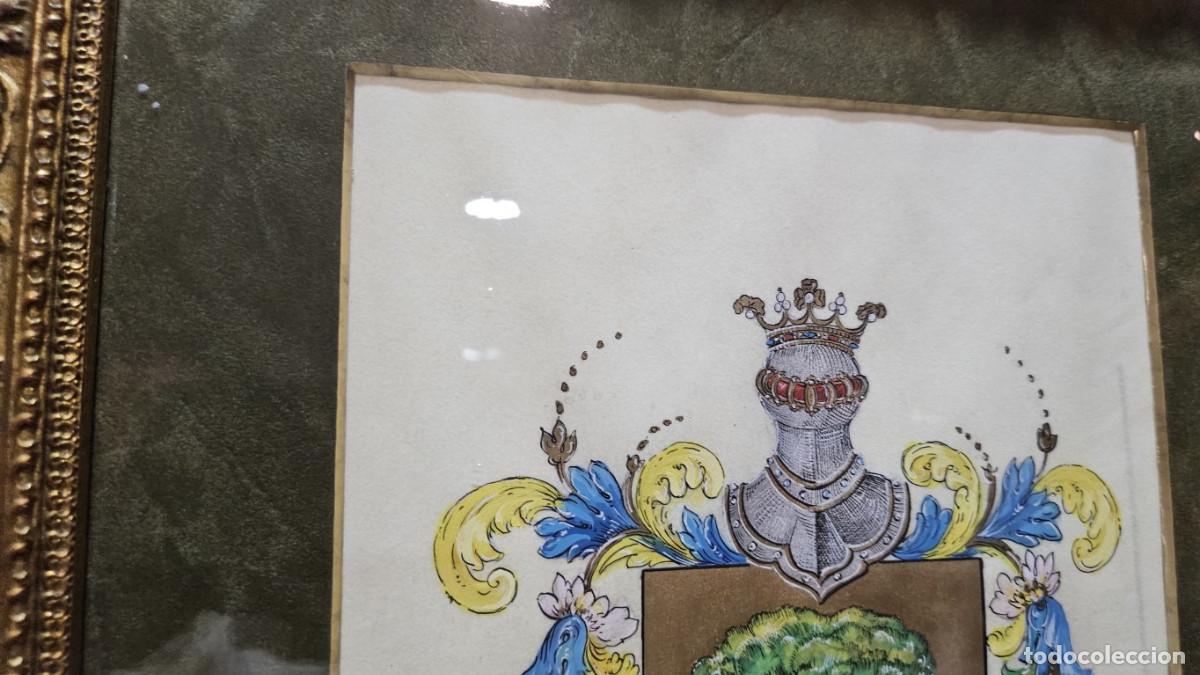 Coleccionismo: cuadro con escudos familiar - Foto 3