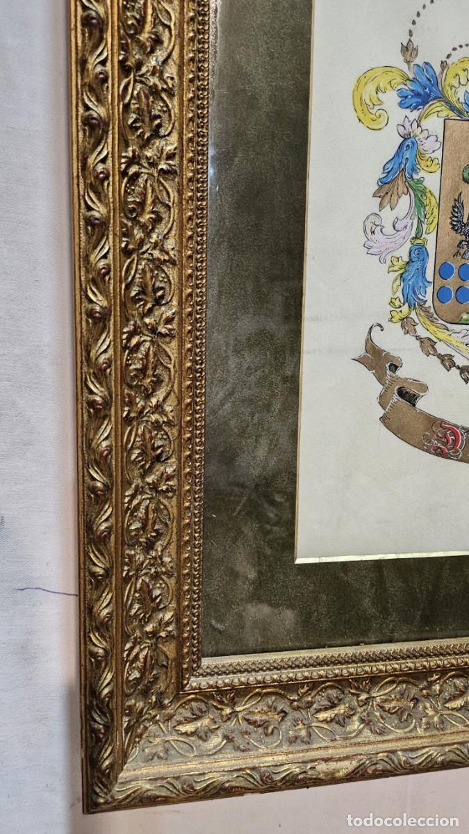 Coleccionismo: cuadro con escudos familiar - Foto 5