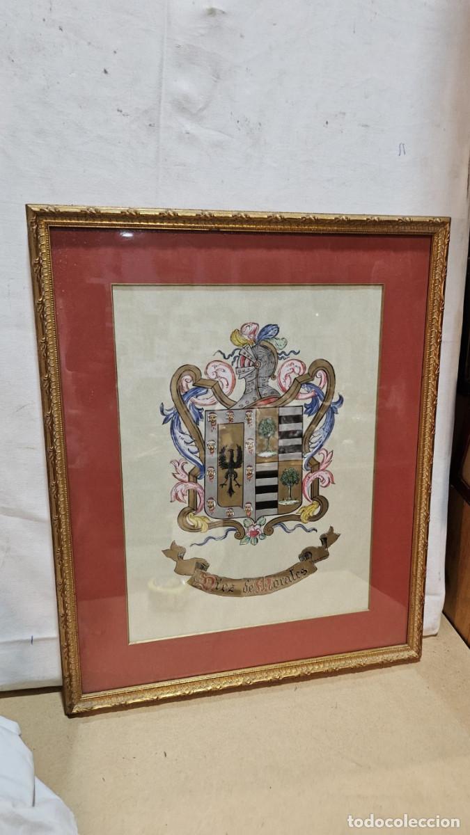 Coleccionismo: cuadro con escudos familiar - Foto 1