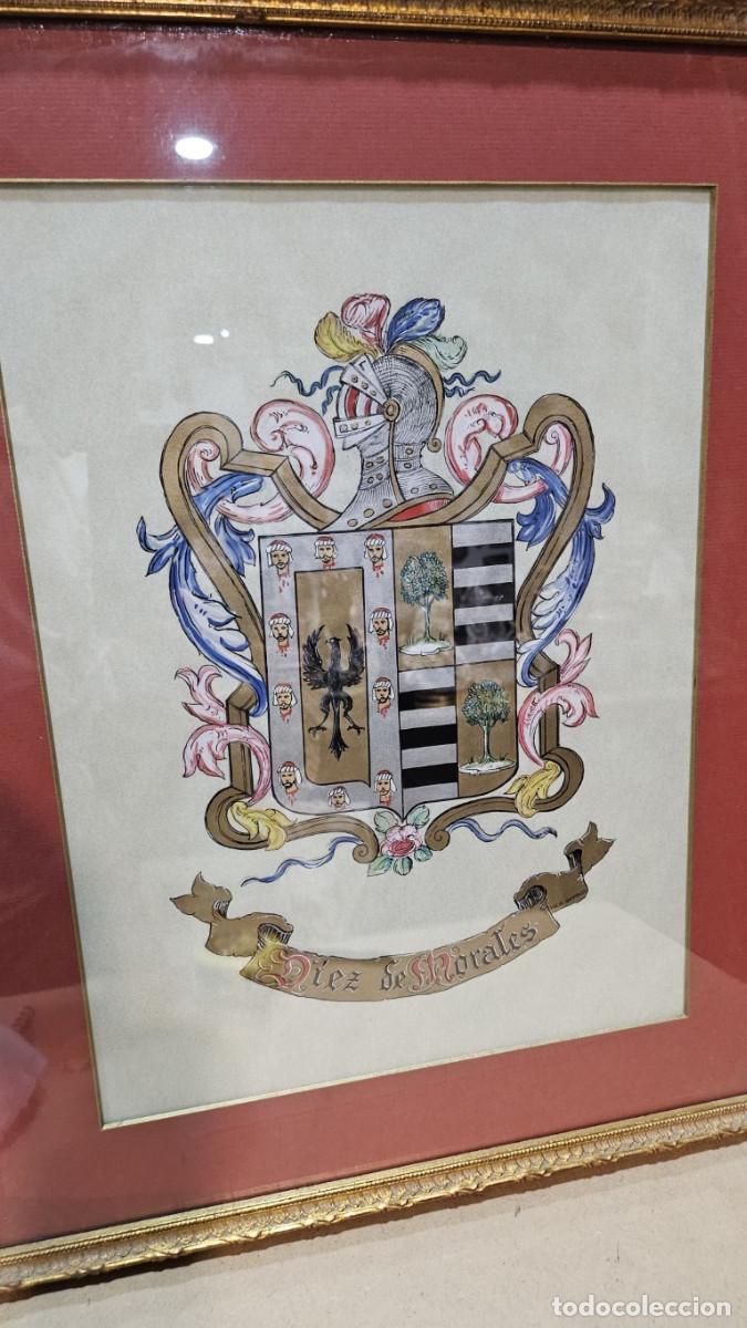 Coleccionismo: cuadro con escudos familiar - Foto 2