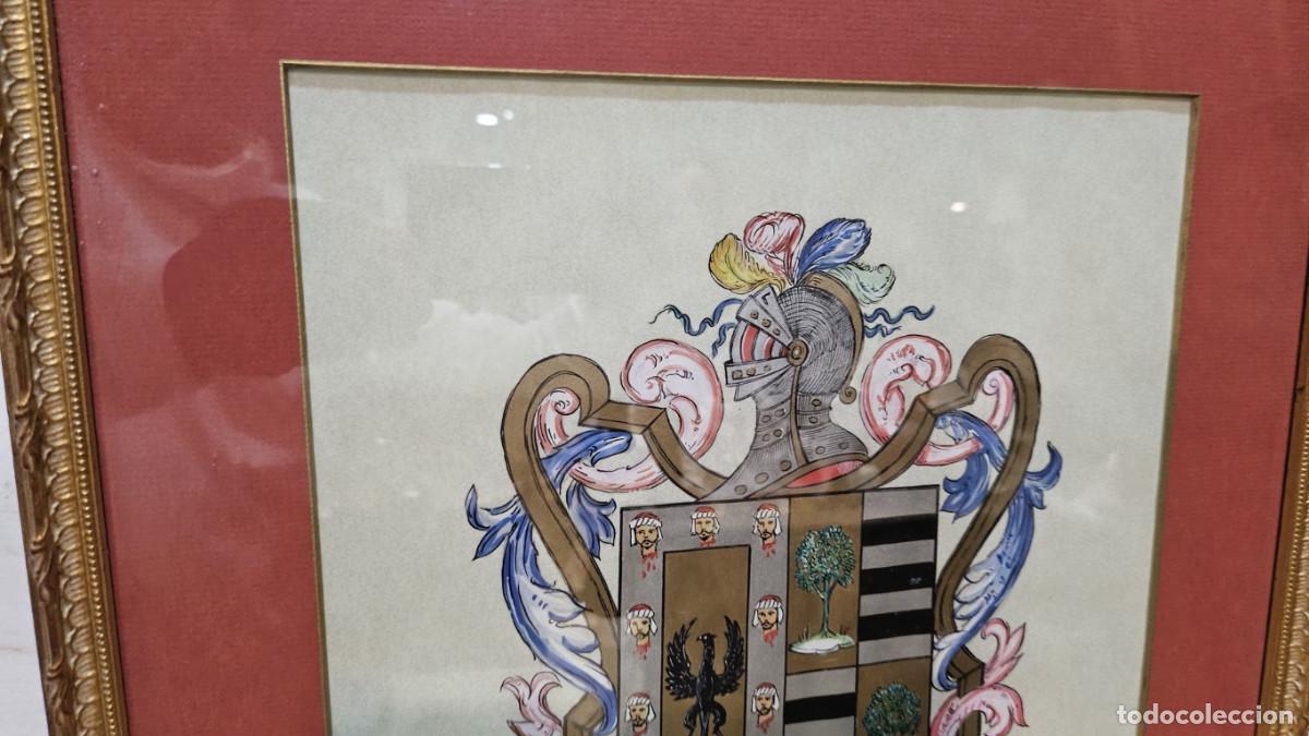 Coleccionismo: cuadro con escudos familiar - Foto 3