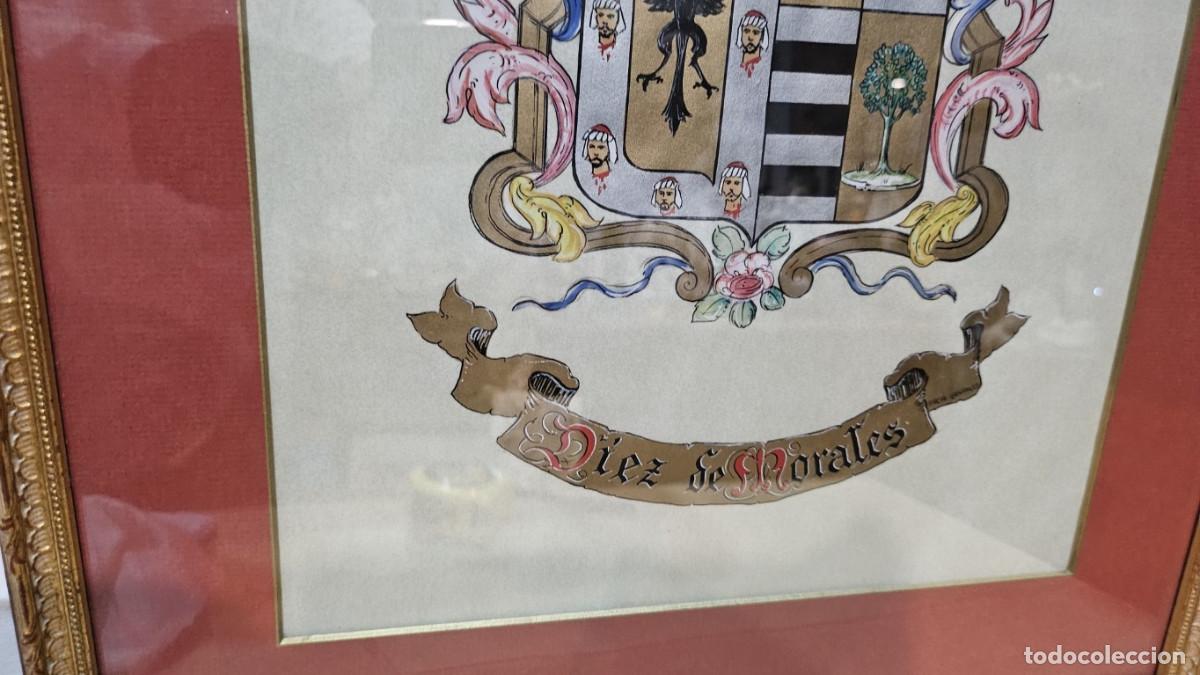 Coleccionismo: cuadro con escudos familiar - Foto 4