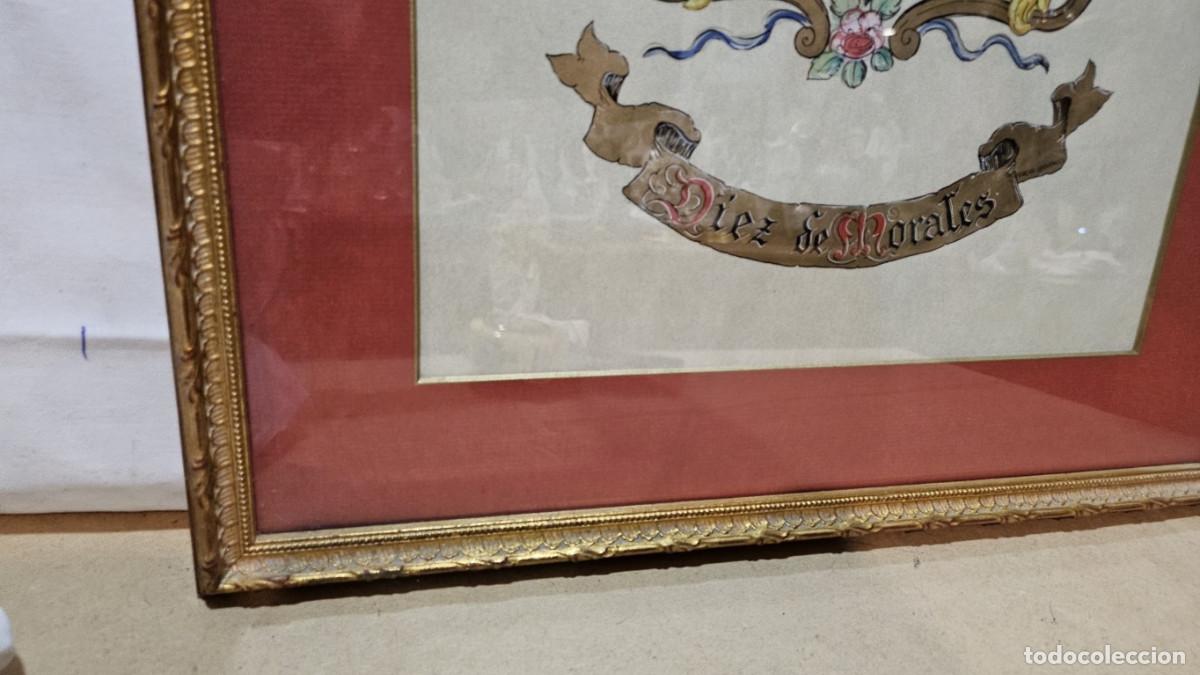 Coleccionismo: cuadro con escudos familiar - Foto 5