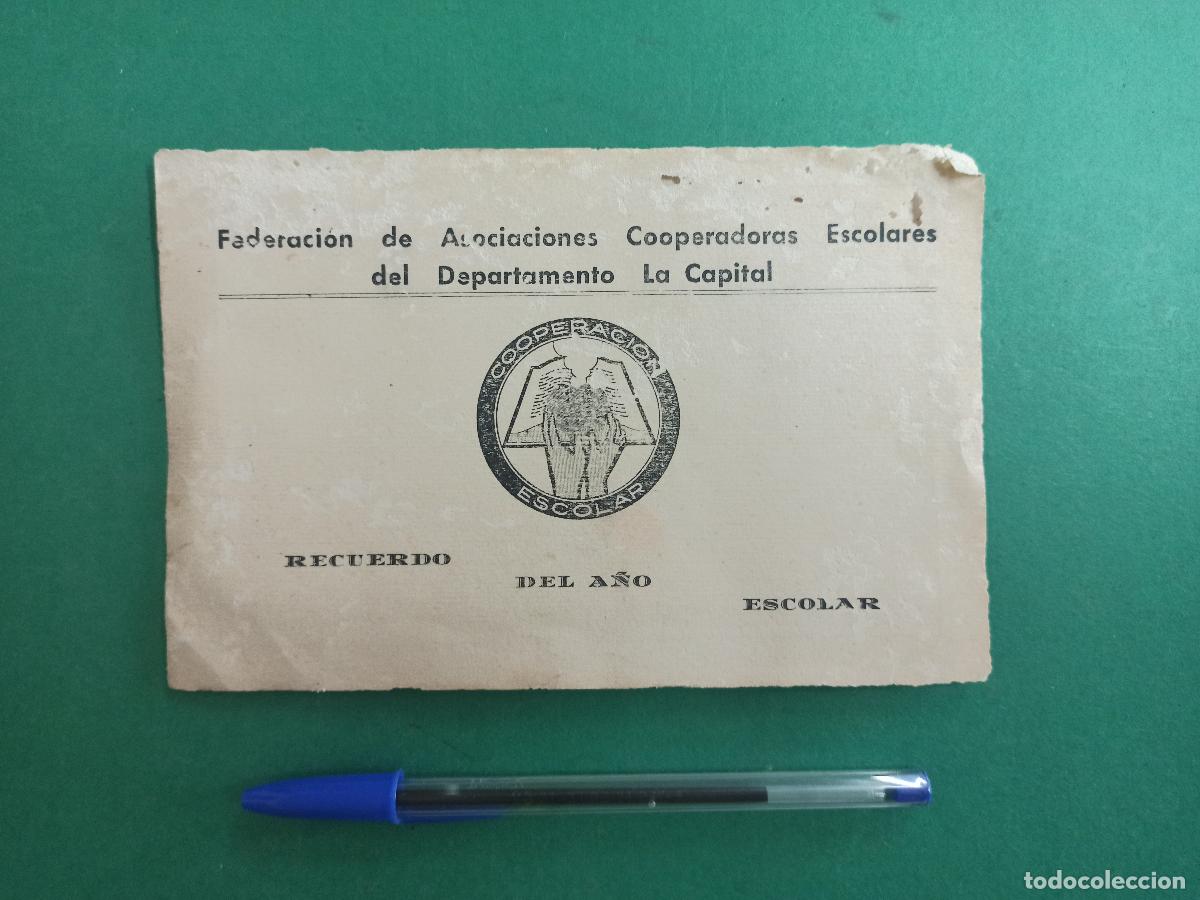 Colecionismo: Antiguo Documento Cooperaci&oacute;n Escolar. Con foto individual y de grupo. Recuerdo del a&ntilde;o escolar.