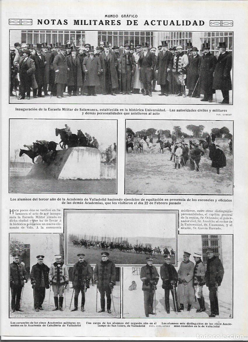 Collectionnisme: A&Ntilde;O 1913 RECORTE PRENSA VALLADOLID ALUMNOS CORONELES ACADEMIA DE CABALLERIA MILITAR EQUITACION