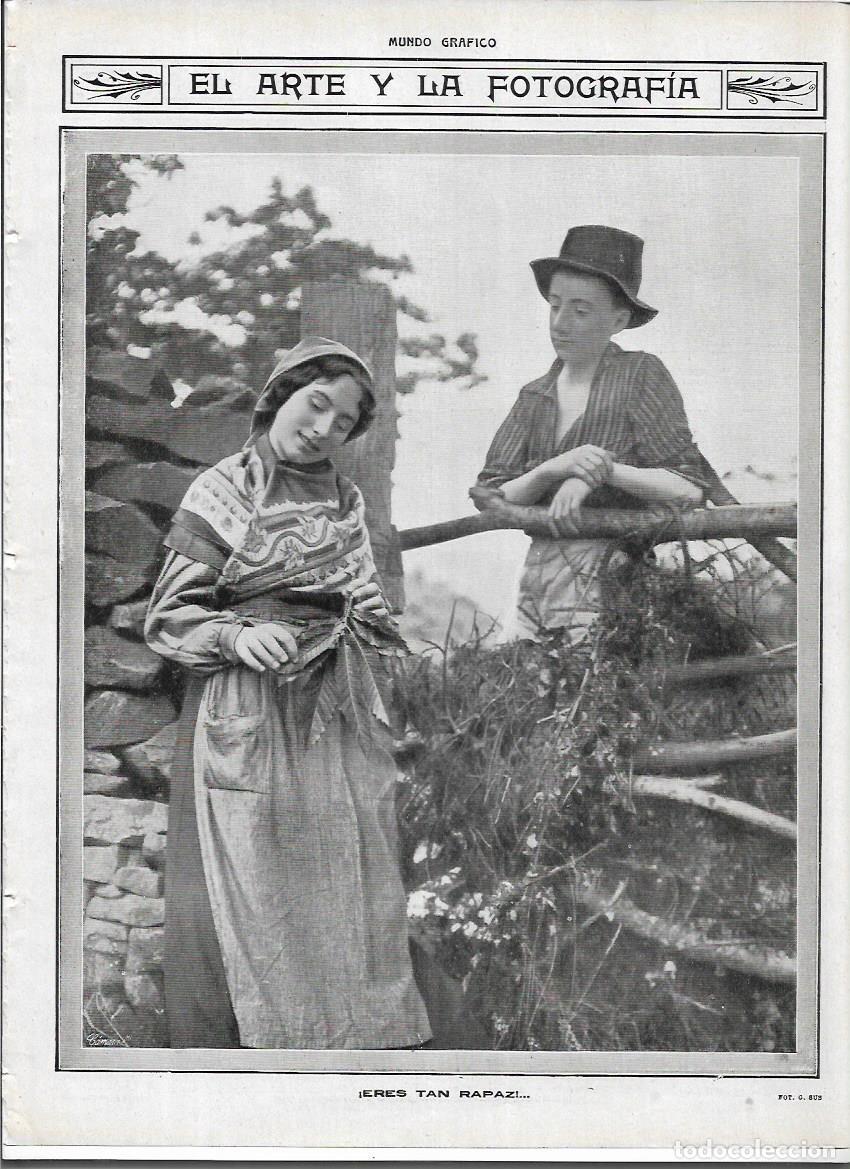 Collectionnisme: A&Ntilde;O 1913 RECORTE PRENSA ARTE FOTOGRAFIA ARTISTICA PAREJA CHICOS CORTEJO FOTO G SUS