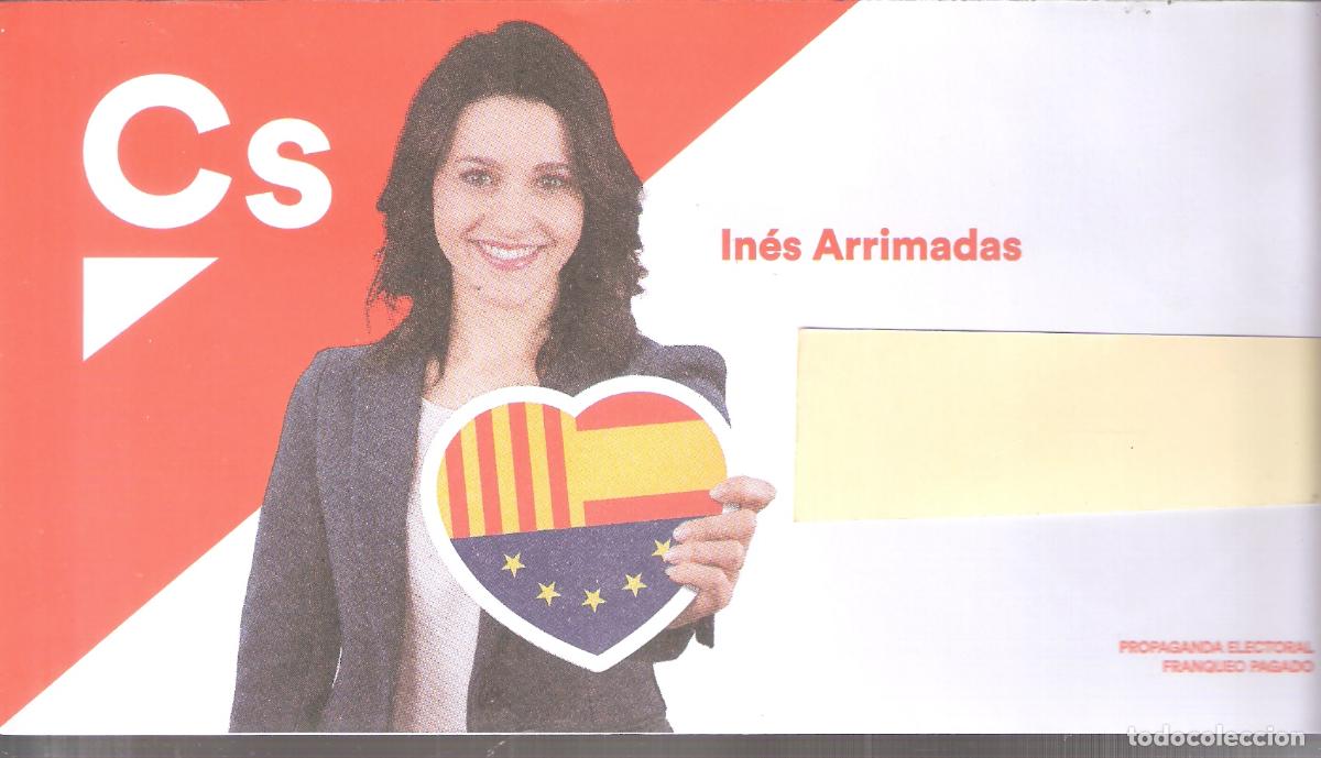 Collectionnisme: Ines Arrimadas. Ciutadans. Elecciones al parlamento de Catalu&ntilde;a 2017. Sobre 24X12 cm. Solo sobre.