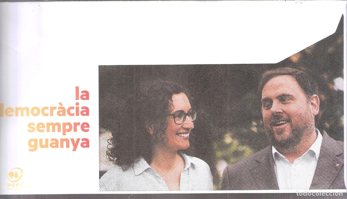 Collectionnisme: Esquerra Republicana. Catalunya S&iacute;. Elecciones al parlamento de Catalu&ntilde;a 2017. Solo sobre. Junqueras