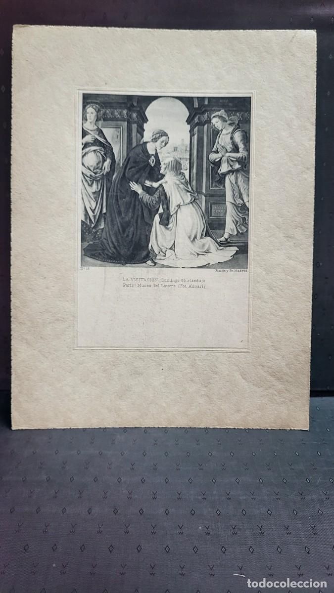 Collectionnisme: ANTIGUA LAMINA RELIGIOSA LA VISITACI&Oacute;N GHIRLANDAJO RAZON Y FE MADRID NUMERO 15