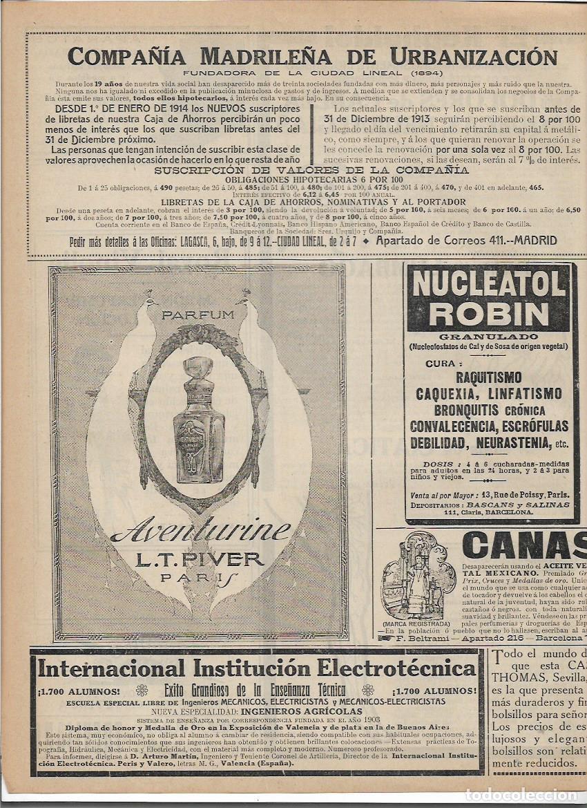 Collectionnisme: A&Ntilde;O 1913 RECORTE PRENSA PUBLICIDAD PERFUME PARFUM L T PIVER AVENTURINE