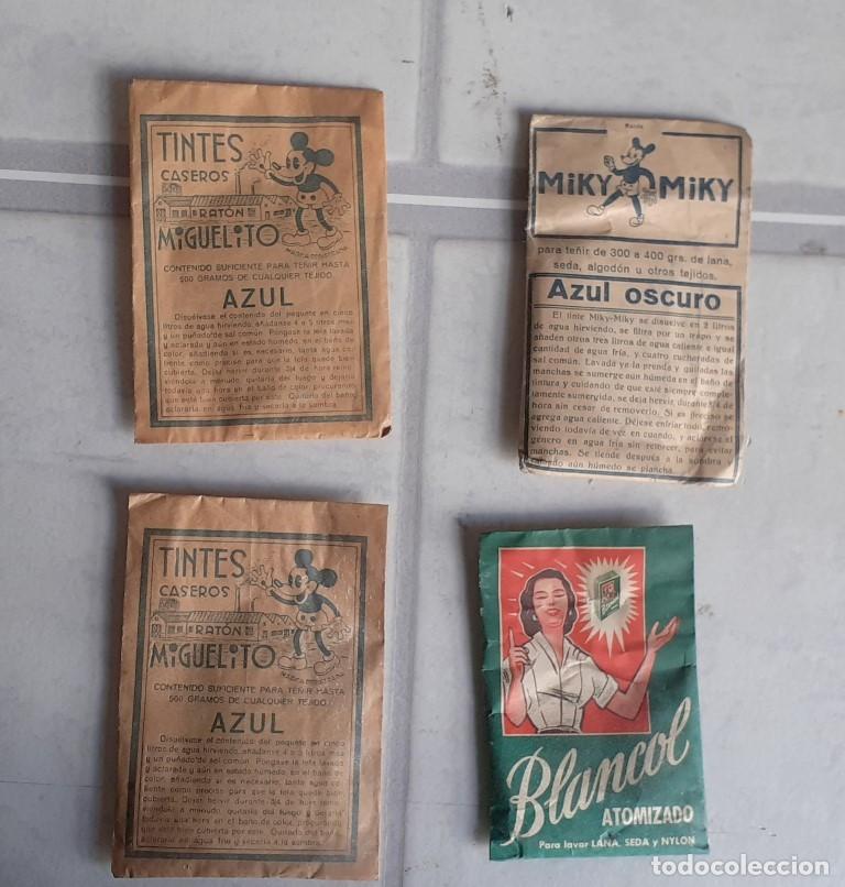 Collecting: 4 sobres antiguos Tintes caseros Miguelito &ndash; azul escuro &ndash; Miki Miky Blancolor