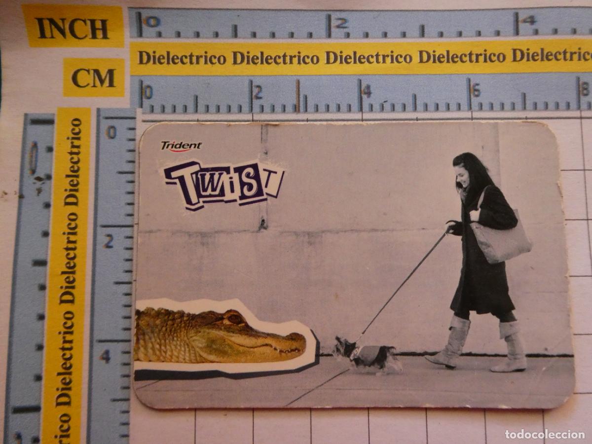 Coleccionismo: IMAN DE NEVERA. SOUVENIR RECUERDO. CHICLES TRIDENT TWIST CODODRILO MUJER PERRO - Foto 1