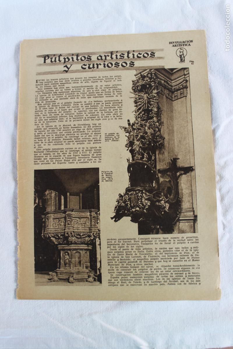 Collecting paper: PULPITOS ARTISTICOS Y CURIOSOS