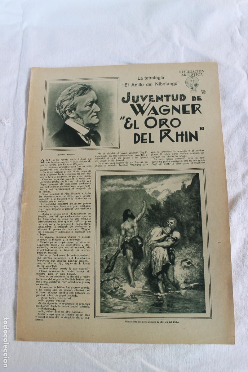 Coleccionismo: JUVENTUD DE WAGNER EL ORO DEL RHIN