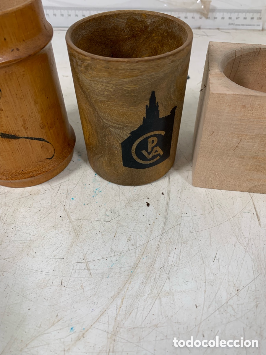 Coleccionismo: 01_ vasos lapiceros de madera - Foto 3
