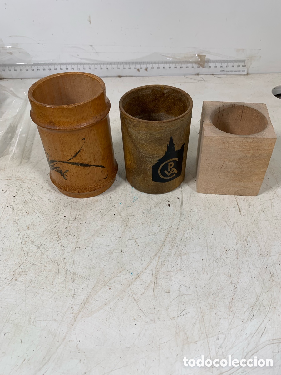 Coleccionismo: 01_ vasos lapiceros de madera - Foto 1