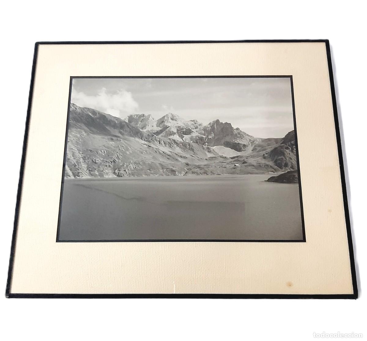 Coleccionismo: Fotograf&iacute;a vintage en blanco y negro, paisaje de monta&ntilde;a, enmarcada(3.3)