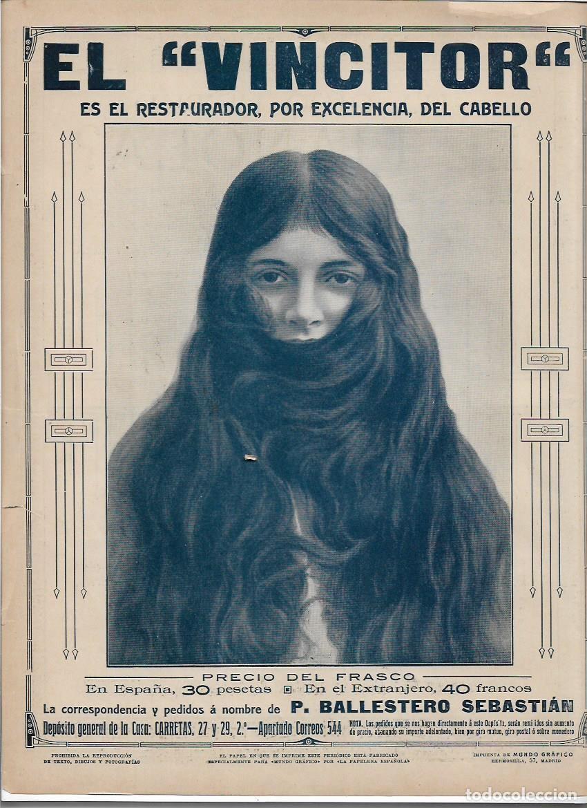 Collectionnisme: A&Ntilde;O 1913 RECORTE PRENSA PUBLICIDAD VINCITOR VIGORIZADOR CUIDADO DEL CABELLO