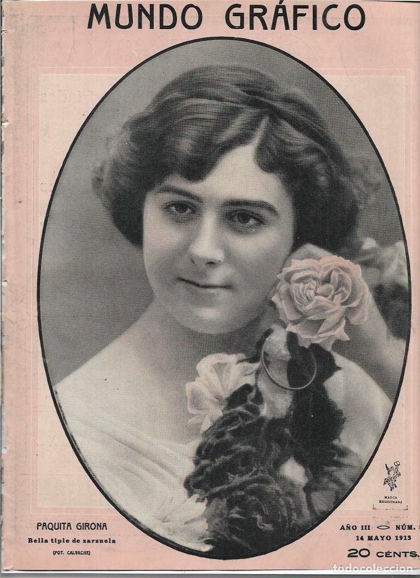 Collectionnisme: A&Ntilde;O 1913 RECORTE PRENSA FRANCISCA PAQUITA GIRONA ARTISTA TIPLE DE ZARZUELA FOTOGRAFIA CALVACHE