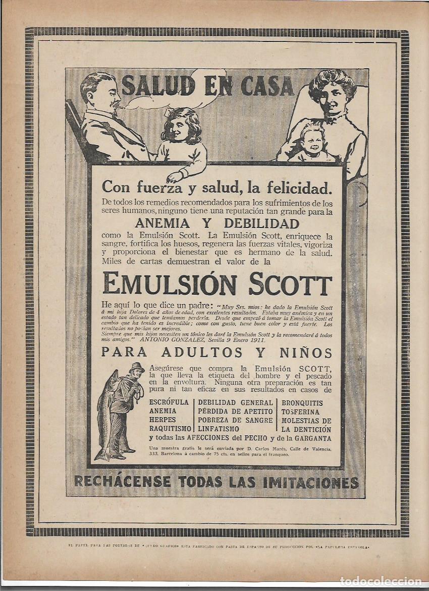 Collectionnisme: A&Ntilde;O 1913 RECORTE PRENSA PUBLICIDAD EMULSION SCOTT RECONSTITUYENTE PRODUCTOS FARMACEUTICOS
