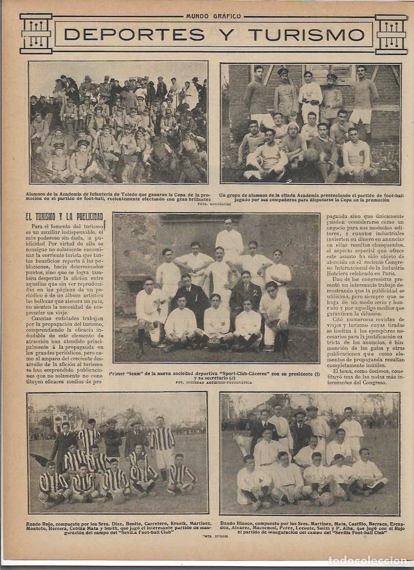 Collectionnisme: A&Ntilde;O 1913 RECORTE PRENSA DEPORTES FUTBOL EQUIPO SPORT CLUB CACERES
