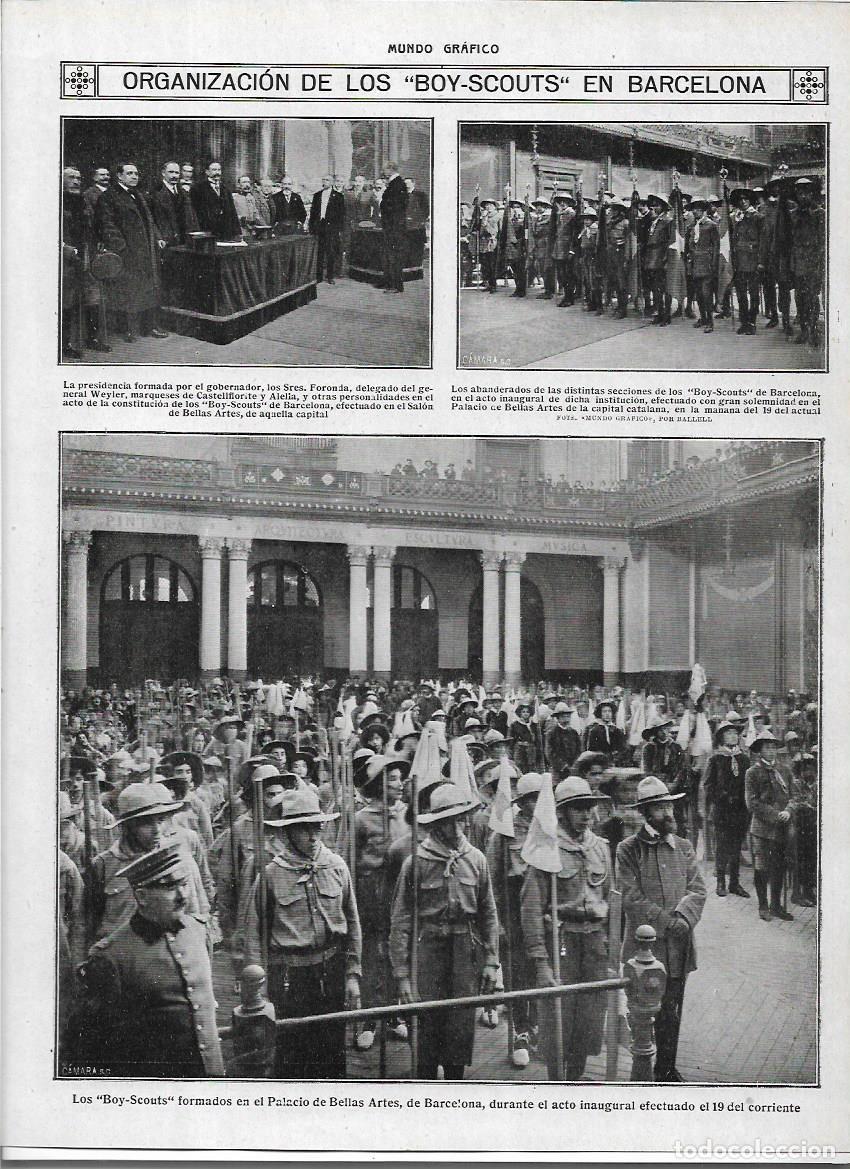 Sammelleidenschaft Papier: A&Ntilde;O 1913 RECORTE PRENSA BARCELONA ORGANIZACION EXPLORADORES BOY SCOUTS ACTO INAUGURAL ABANDERADOS