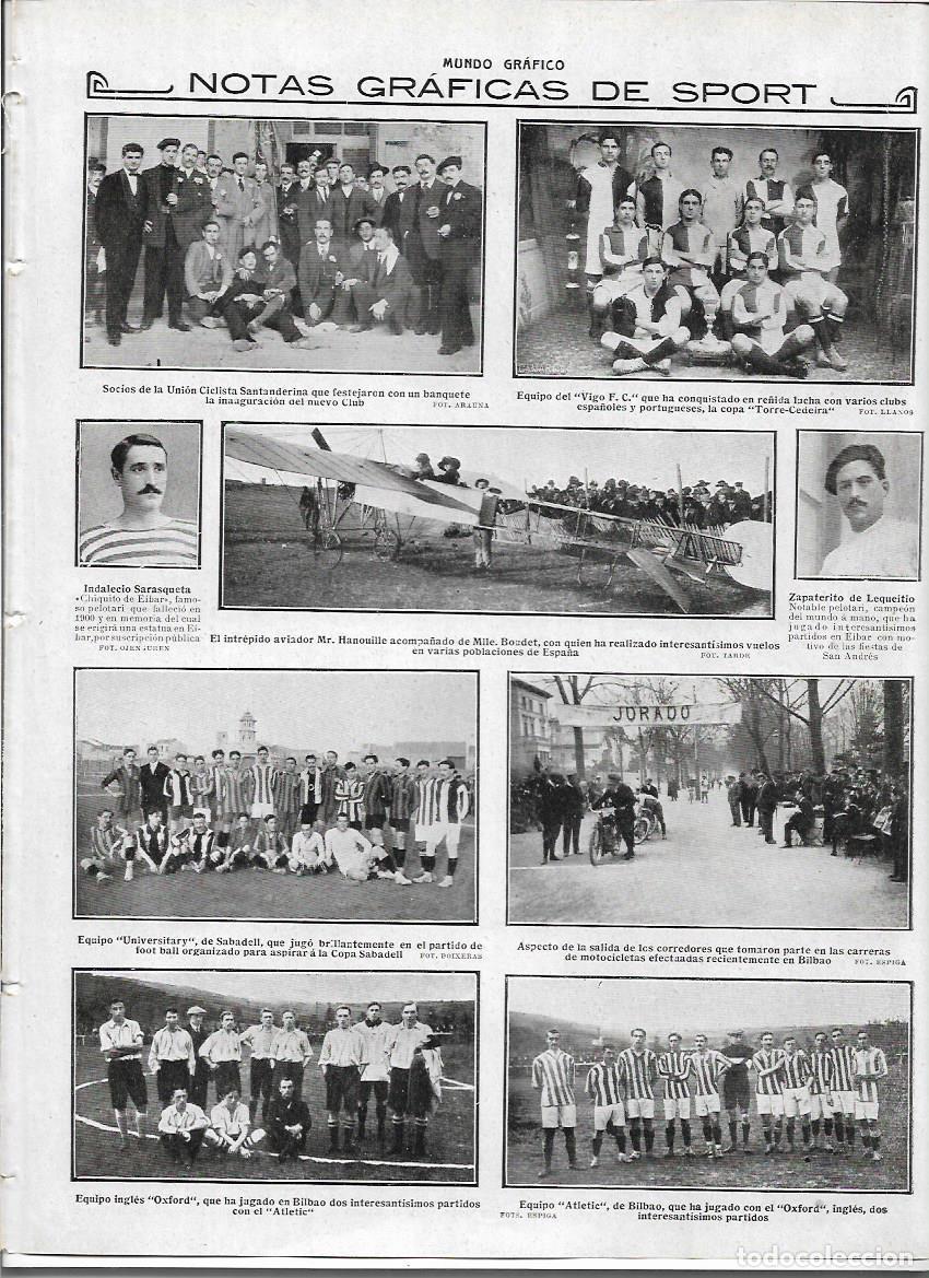 Sammelleidenschaft Papier: A&Ntilde;O 1913 RECORTE PRENSA DEPORTES FUTBOL EQUIPO OXFORD ATHLETIC CLUB DE BILBAO JUGARON DOS PARTIDOS