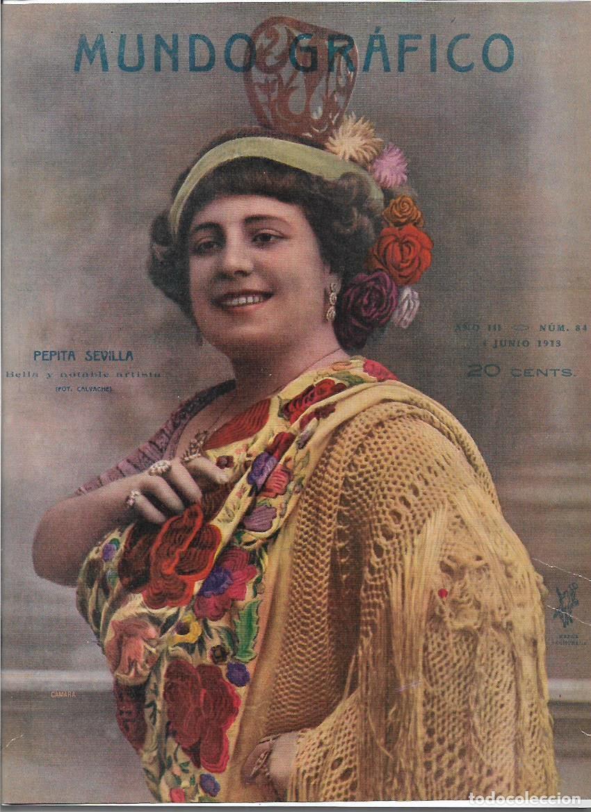 Sammelleidenschaft Papier: A&Ntilde;O 1913 RECORTE PRENSA JOSEFA PEPITA SEVILLA ARTISTA FOTOGRAFIA CALVACHE
