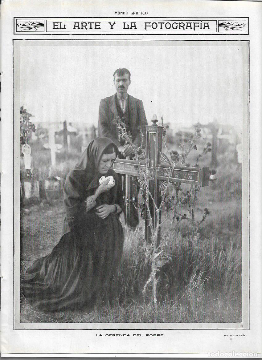 Sammelleidenschaft Papier: A&Ntilde;O 1913 RECORTE PRENSA FOTOGRAFIA ARTISTICA LA OFRENDA DEL POBRE FOTO SANTOS PE&Ntilde;A CEMENTERIO