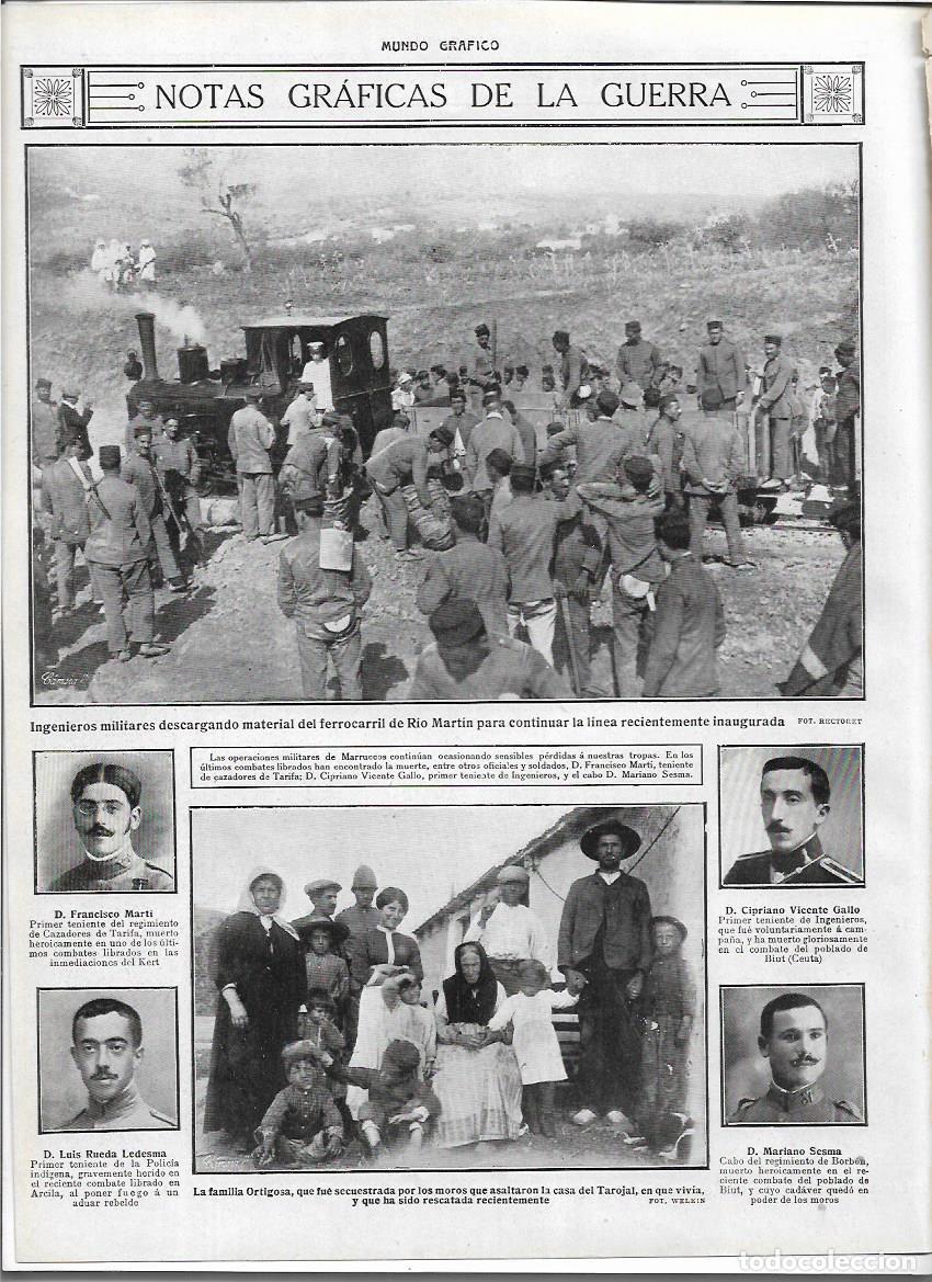 Coleccionismo: 1913 RECORTE PRENSA GUERRA MARRUECOS FERROCARRIL RIO MARTIN FAMILIA ORTIGOSA SECUESTRADA Y LIBERADA